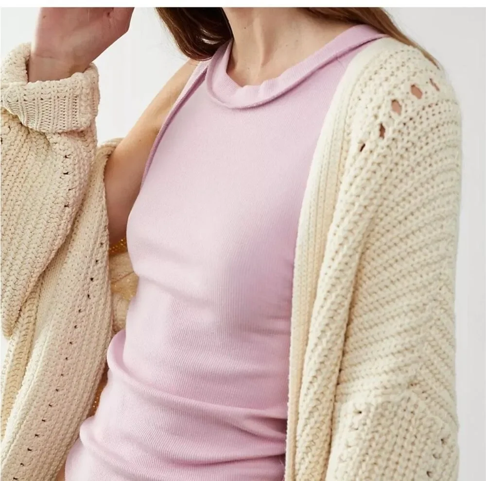 Free People We The Free Kate Ribbed Tank Pink Stretch Top XS NEW